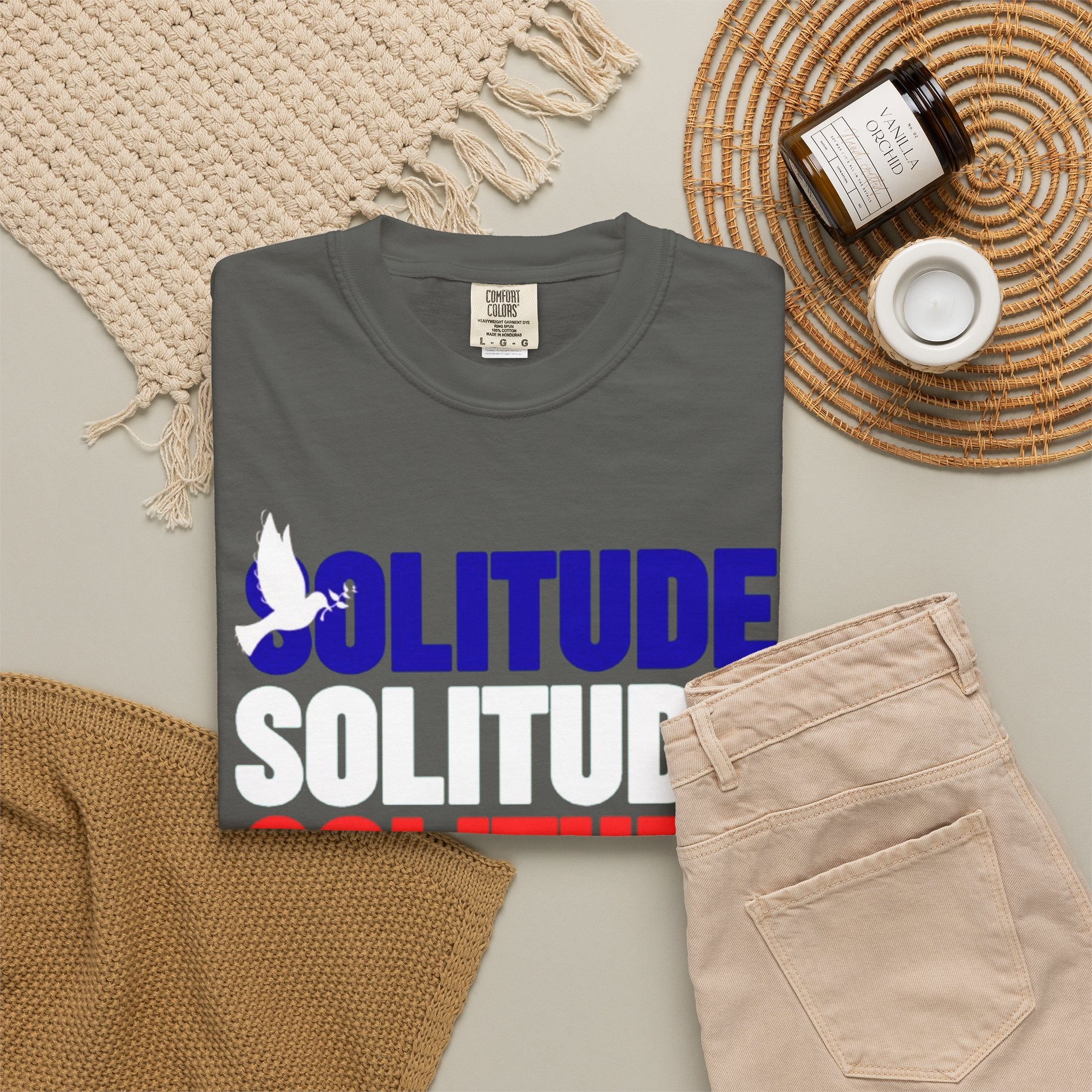 تي شيرت Solitude للجنسين مصبوغ بالكامل