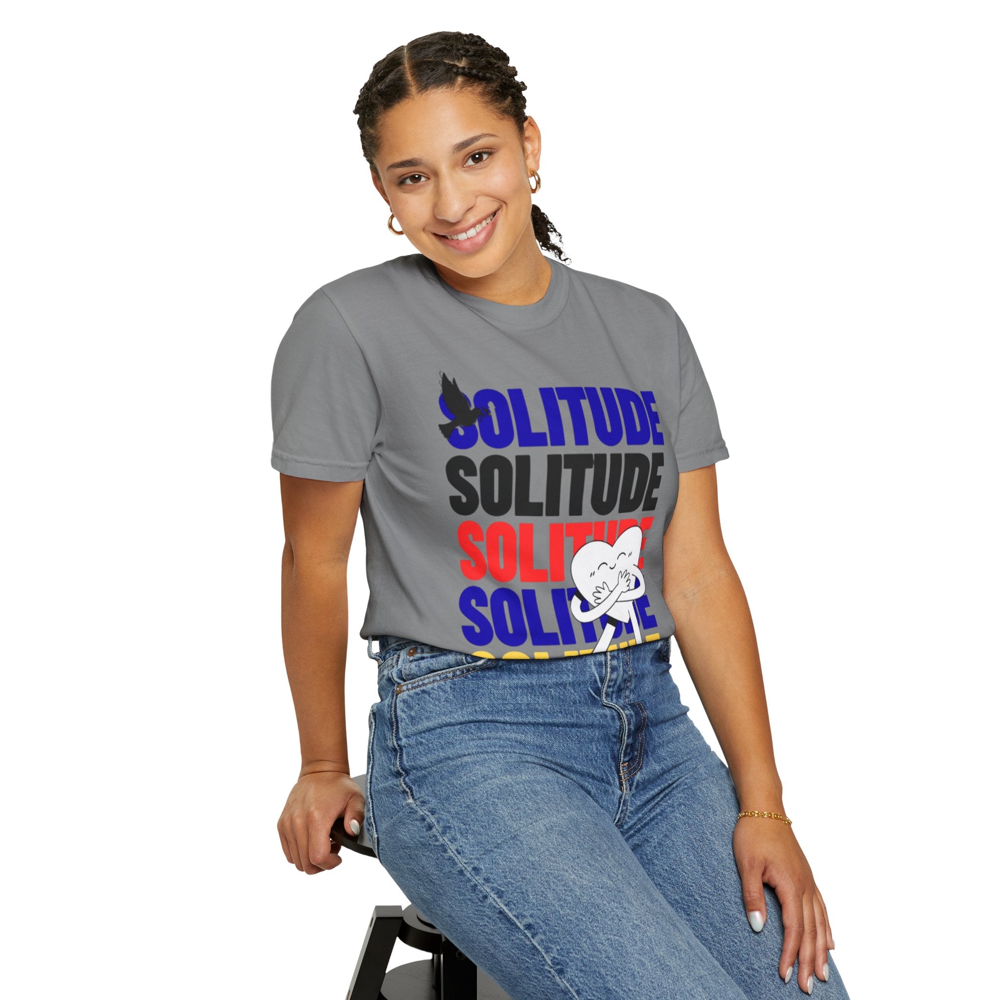 تي شيرت Solitude للجنسين مصبوغ بالكامل