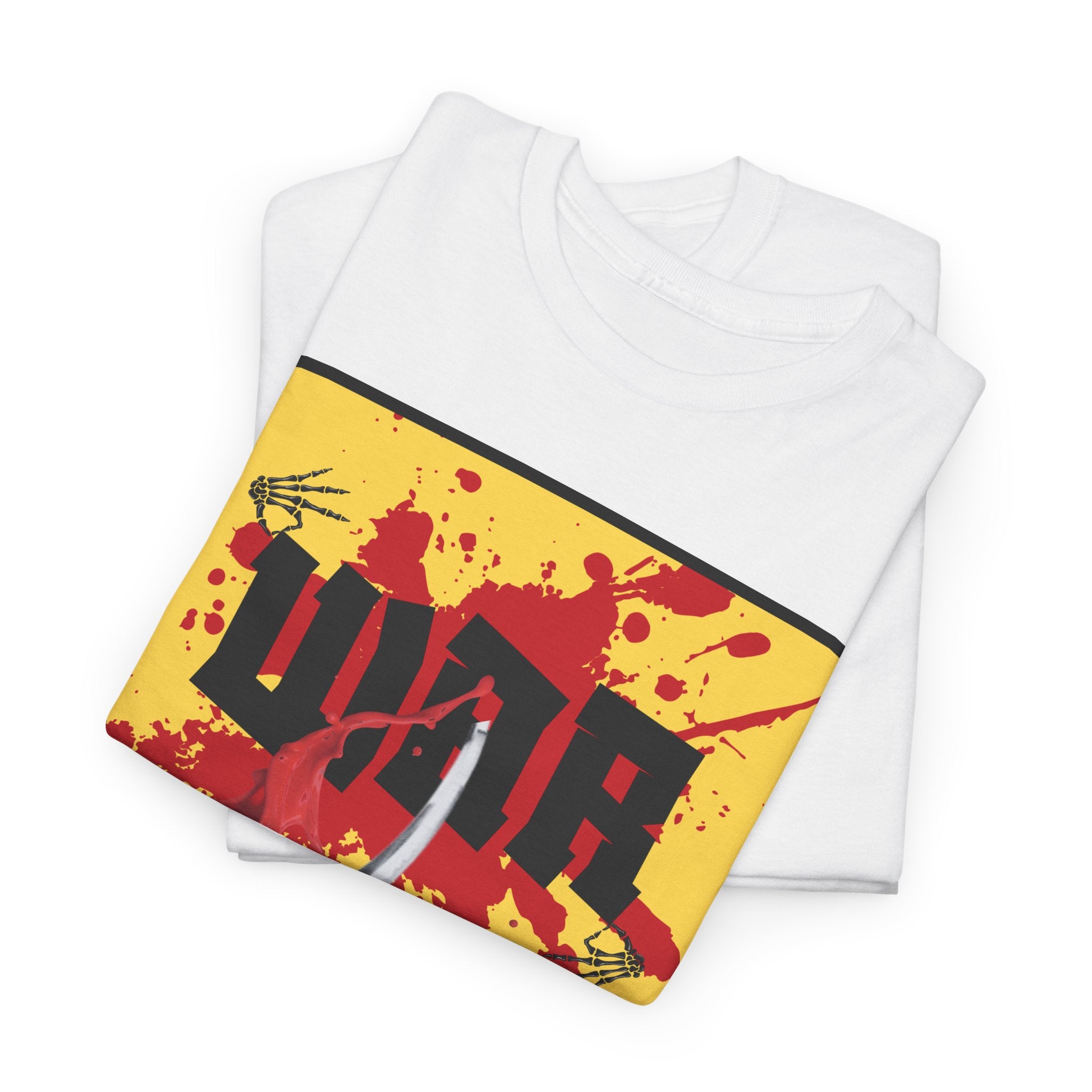 WAR T-Shirt — Retro Protest Graphic Tee ("WAR" Bottle & Skeletons)
