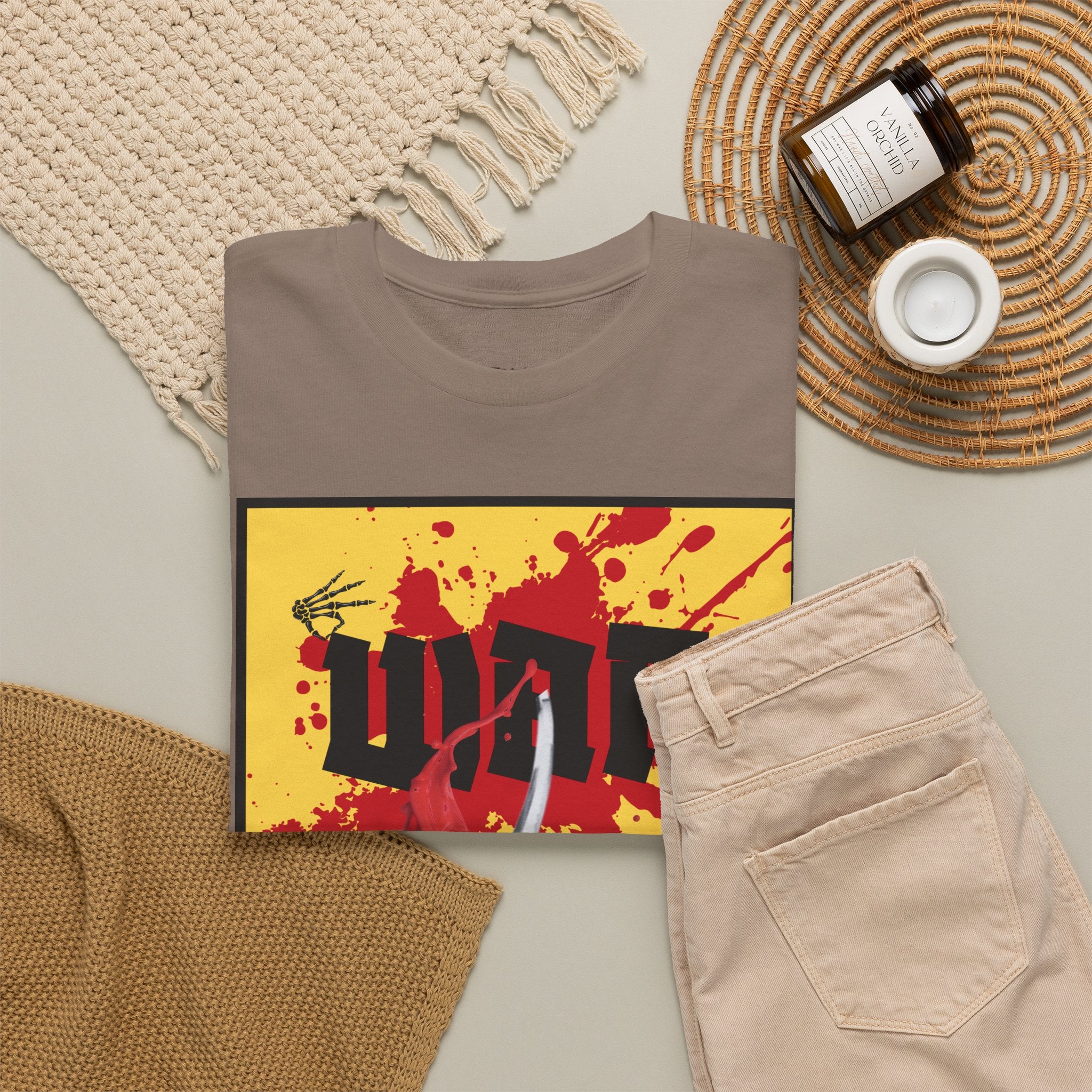 WAR T-Shirt — Retro Protest Graphic Tee ("WAR" Bottle & Skeletons)
