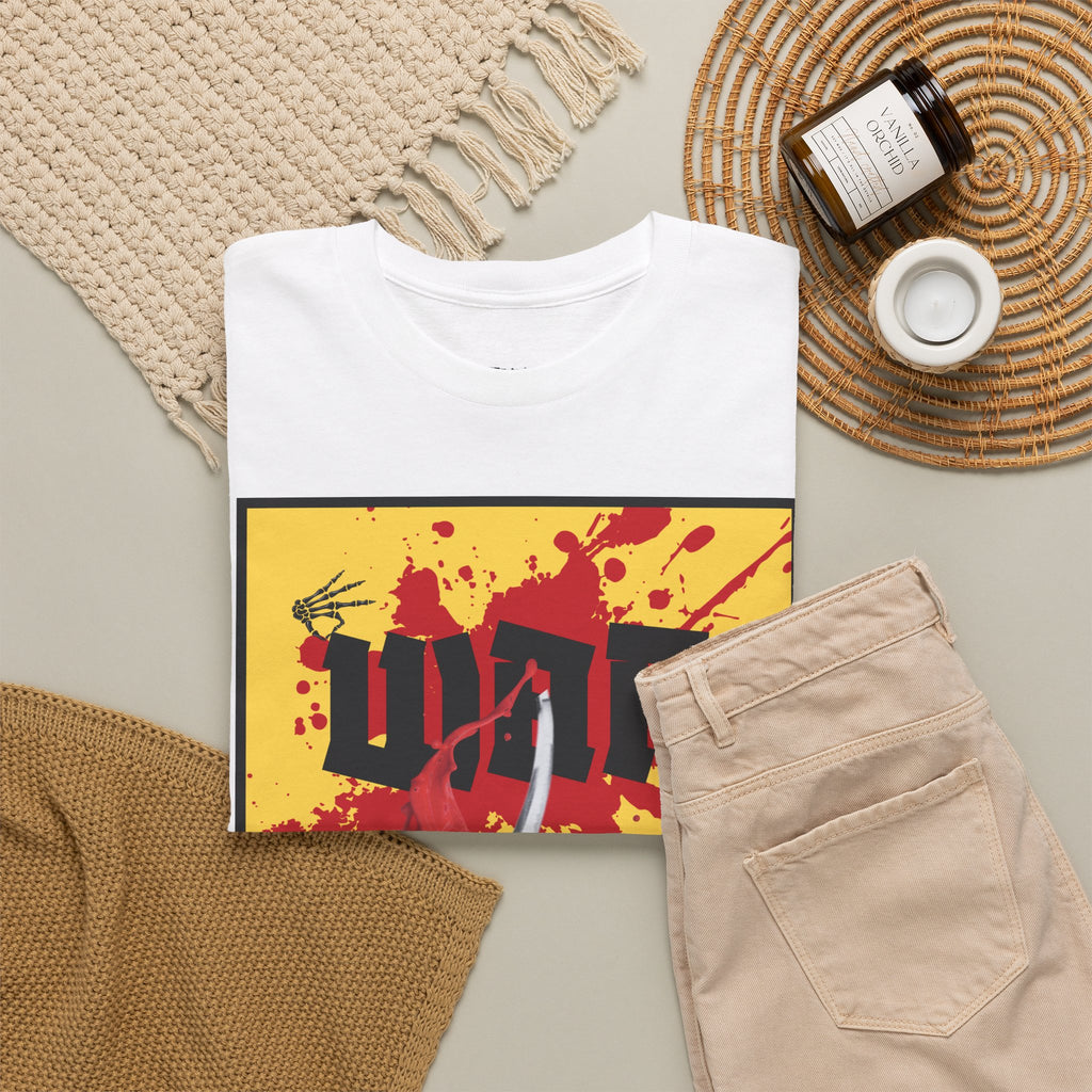 WAR T-Shirt — Retro Protest Graphic Tee ("WAR" Bottle & Skeletons)