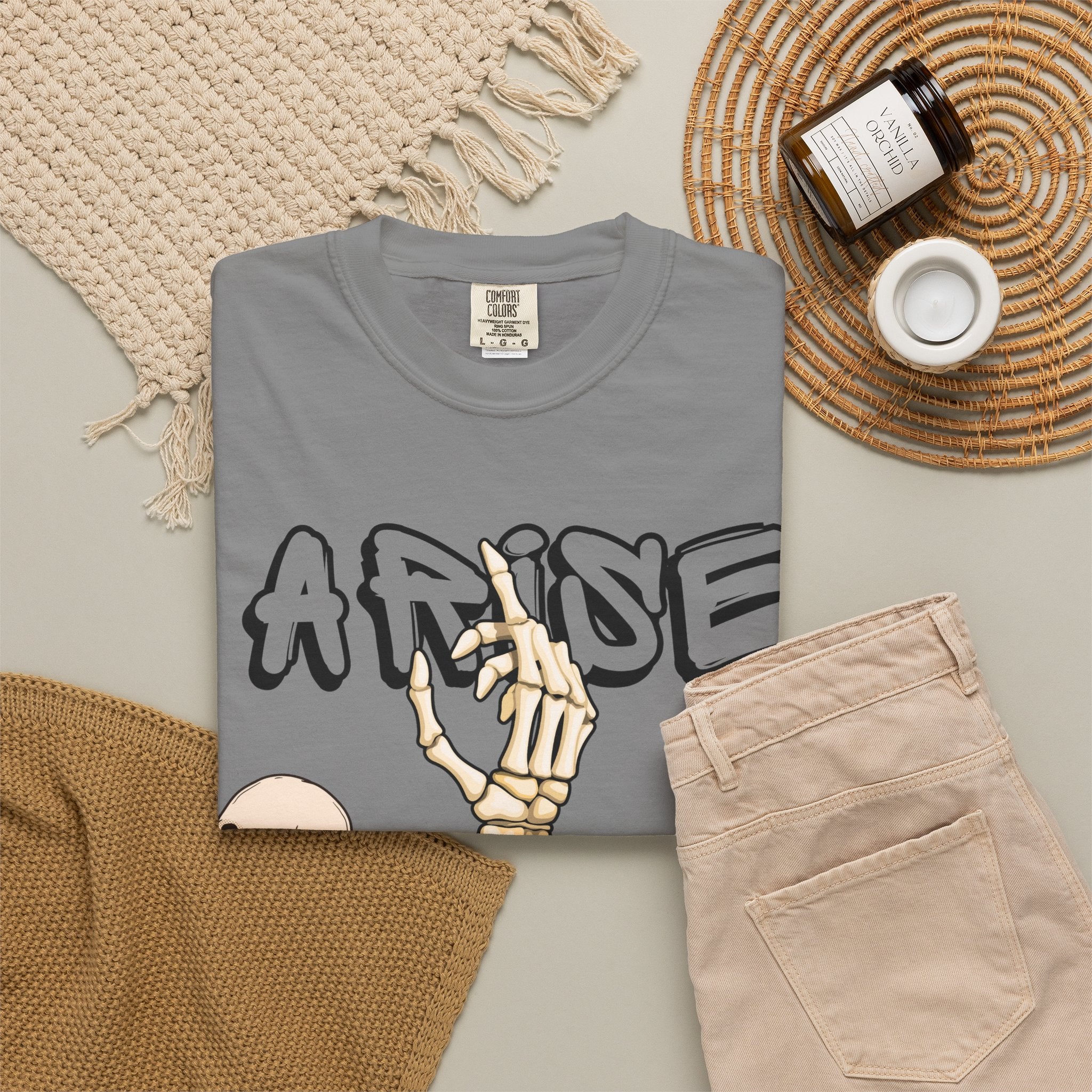 Arise To Success 남녀공용 가먼트 다잉 티셔츠