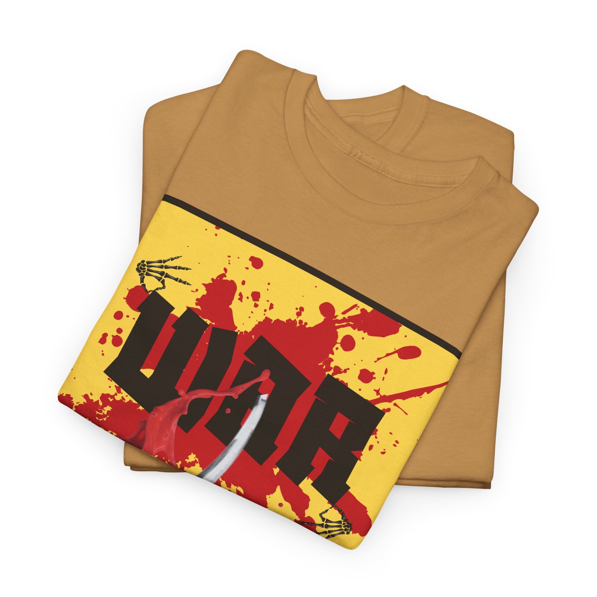 WAR T-Shirt — Retro Protest Graphic Tee ("WAR" Bottle & Skeletons)