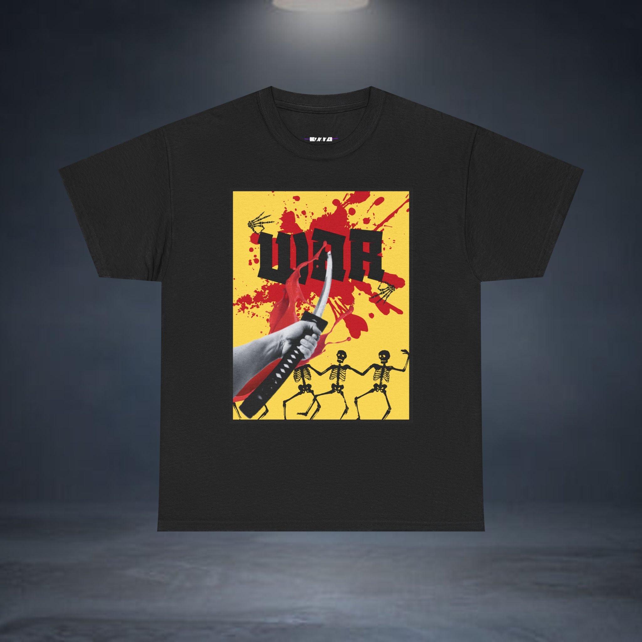 WAR T-Shirt — Retro Protest Graphic Tee ("WAR" Bottle & Skeletons)