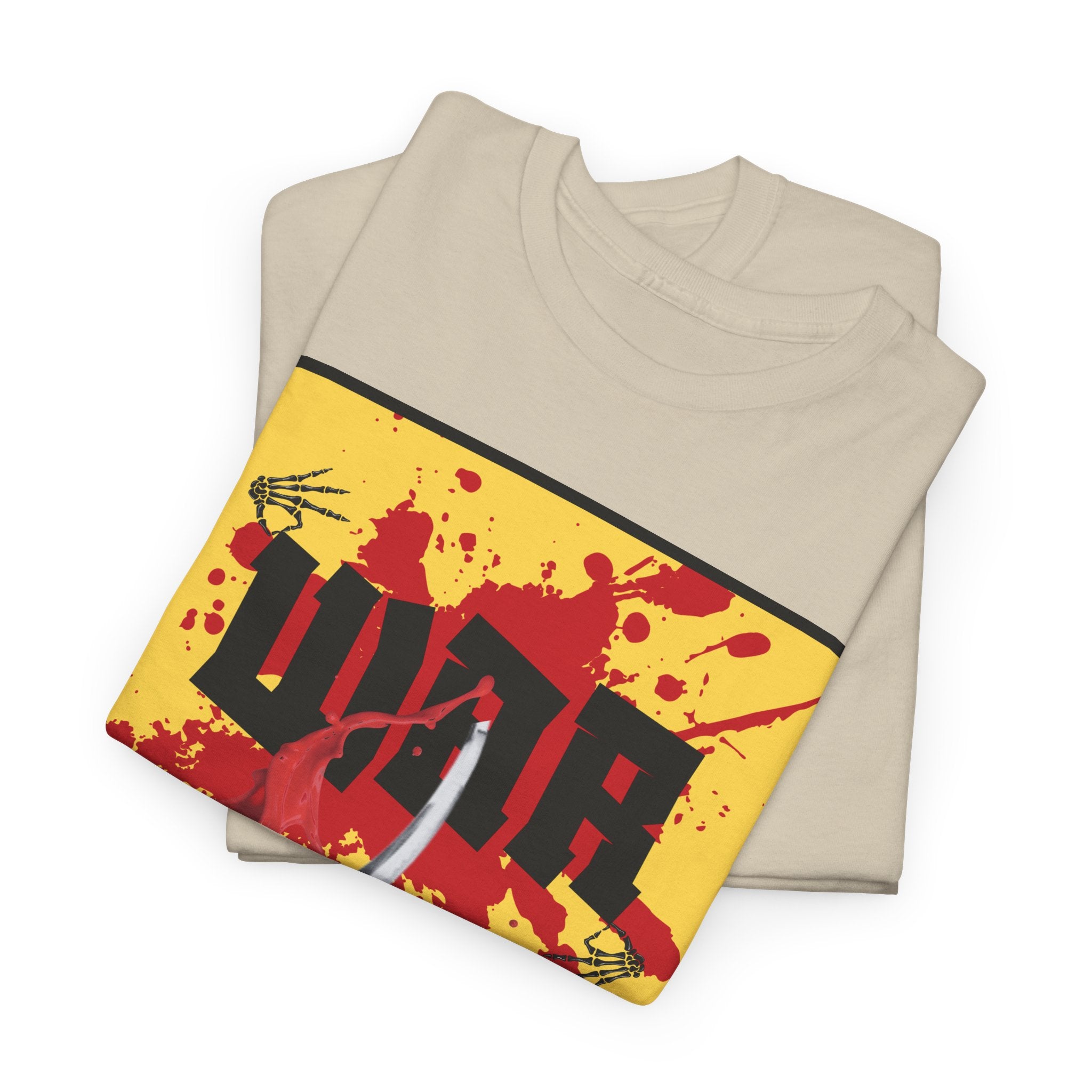 WAR T-Shirt — Retro Protest Graphic Tee ("WAR" Bottle & Skeletons)