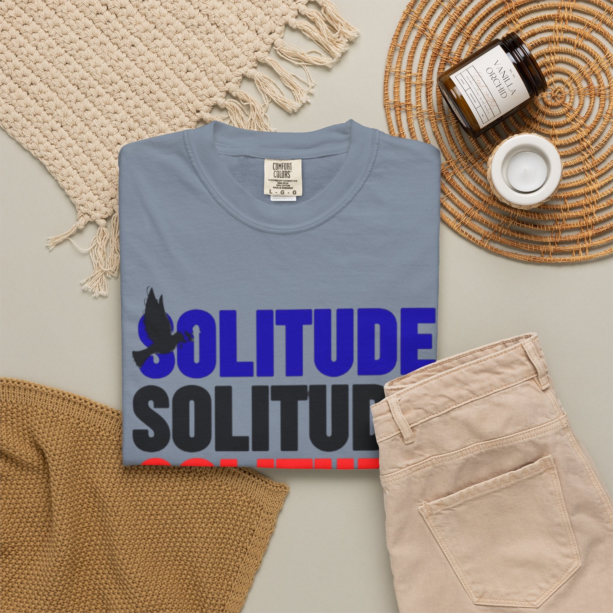 تي شيرت Solitude للجنسين مصبوغ بالكامل