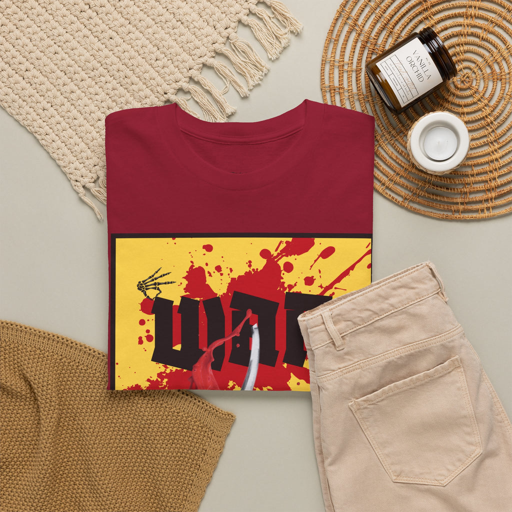 WAR T-Shirt — Retro Protest Graphic Tee ("WAR" Bottle & Skeletons)