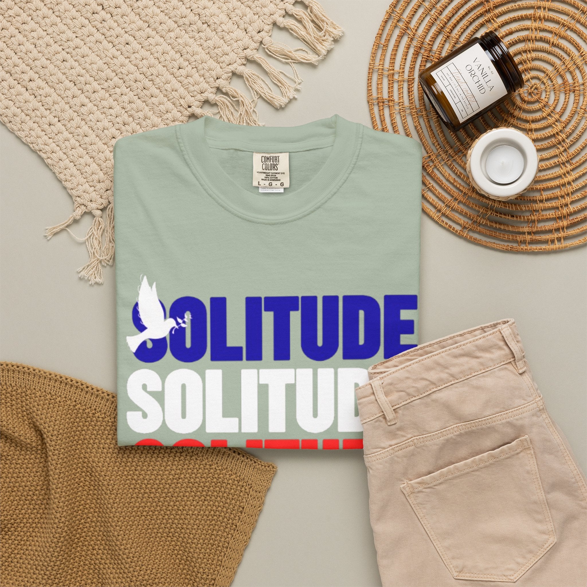 تي شيرت Solitude للجنسين مصبوغ بالكامل