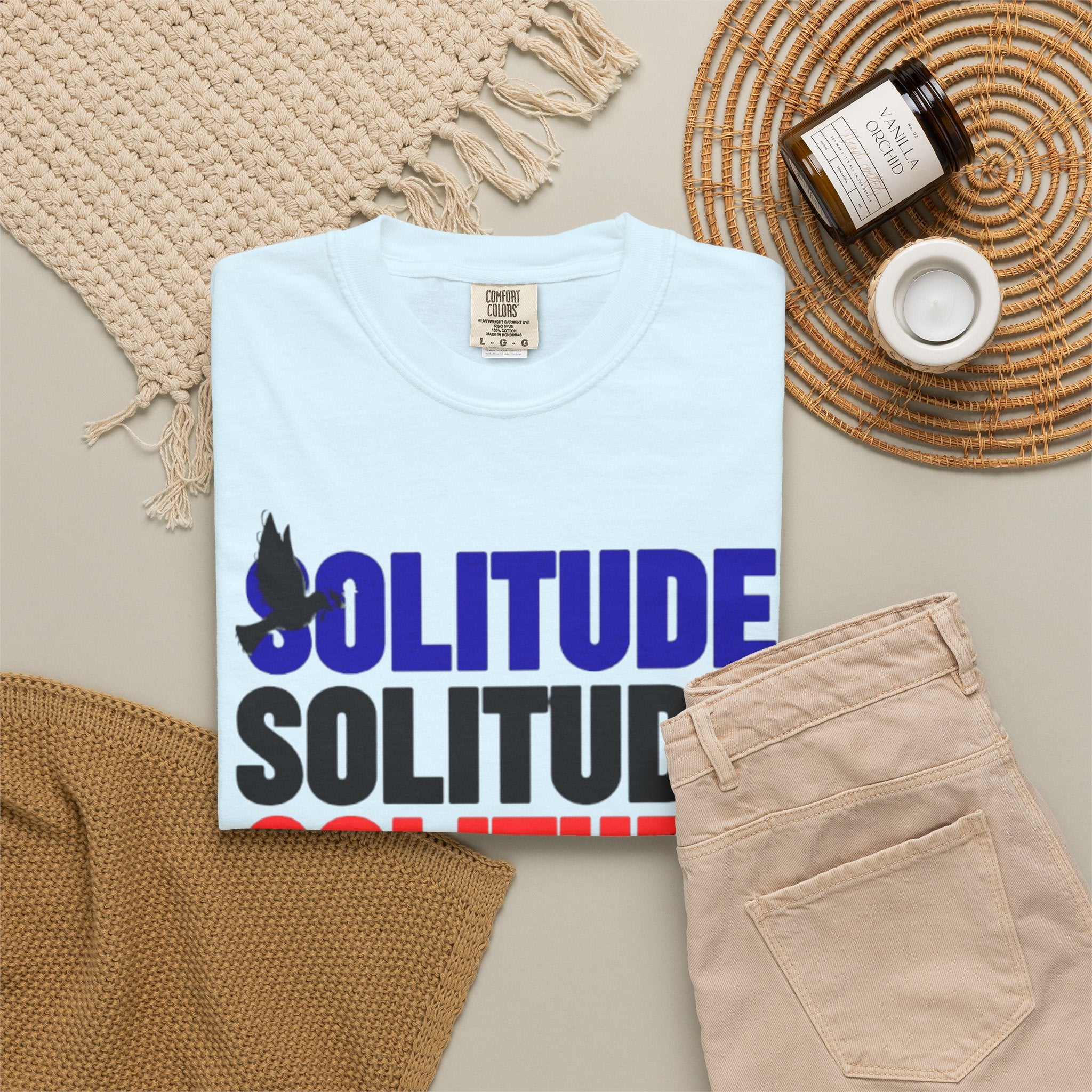 تي شيرت Solitude للجنسين مصبوغ بالكامل