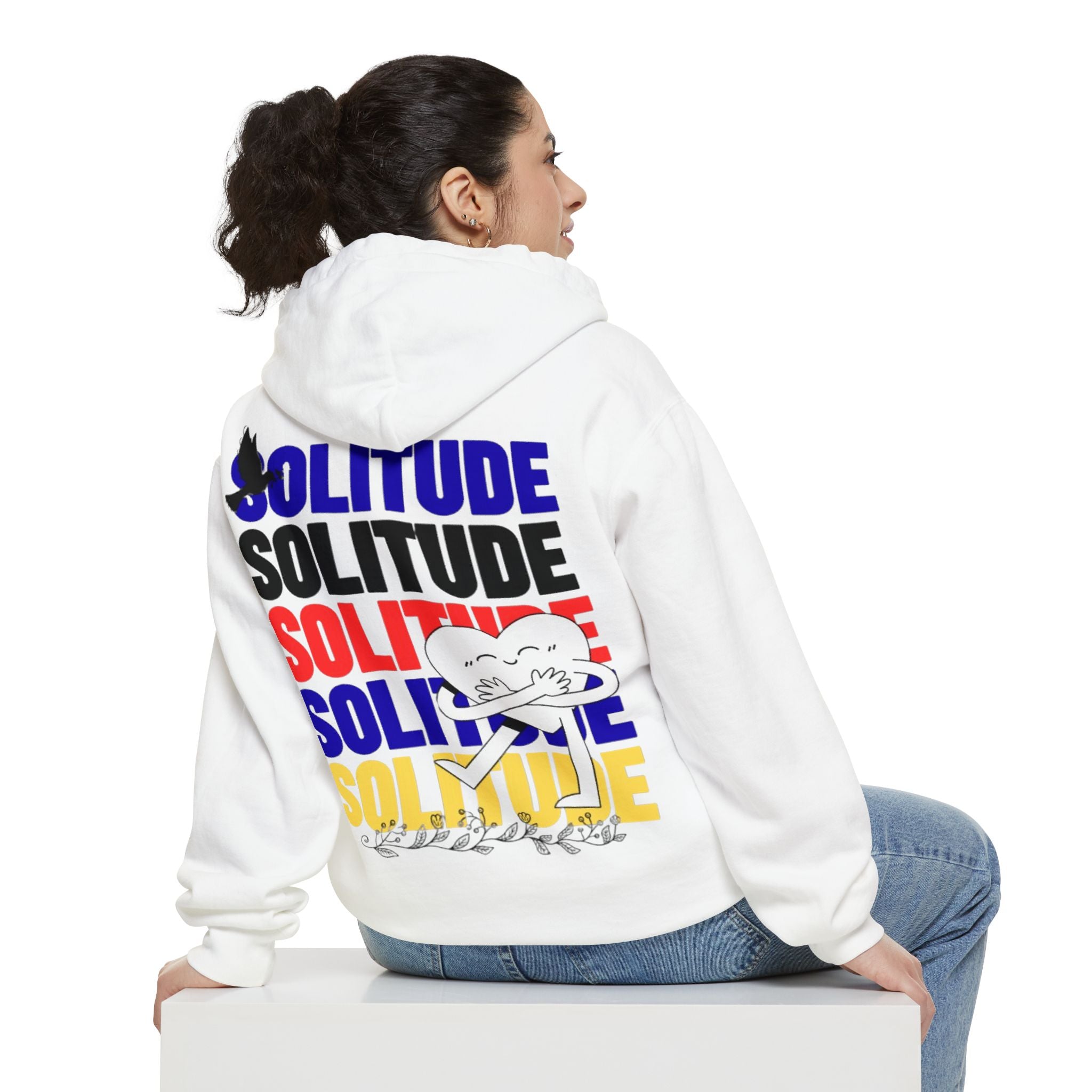 سويتشيرت بغطاء رأس مصبوغ للجنسين من Solitude
