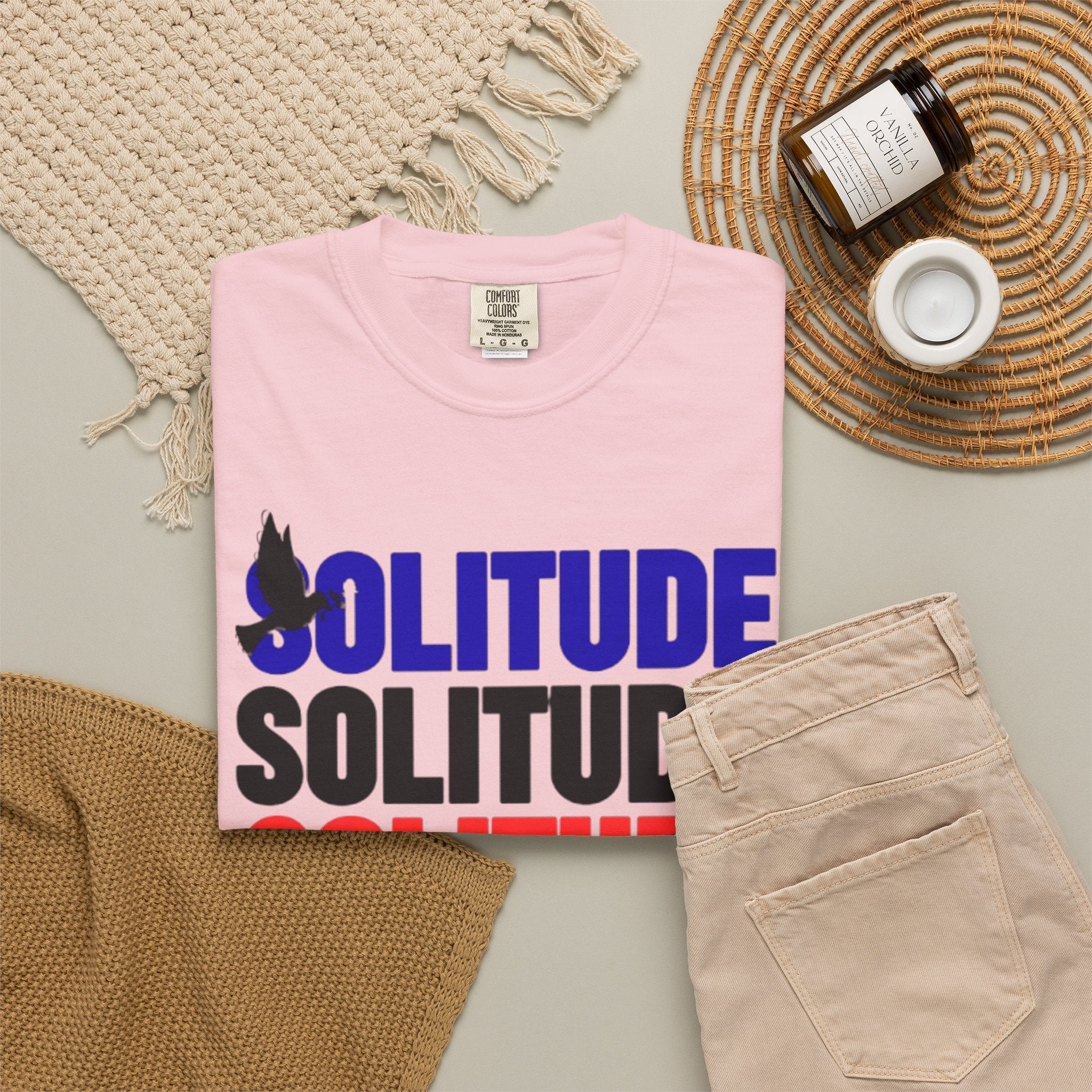 تي شيرت Solitude للجنسين مصبوغ بالكامل
