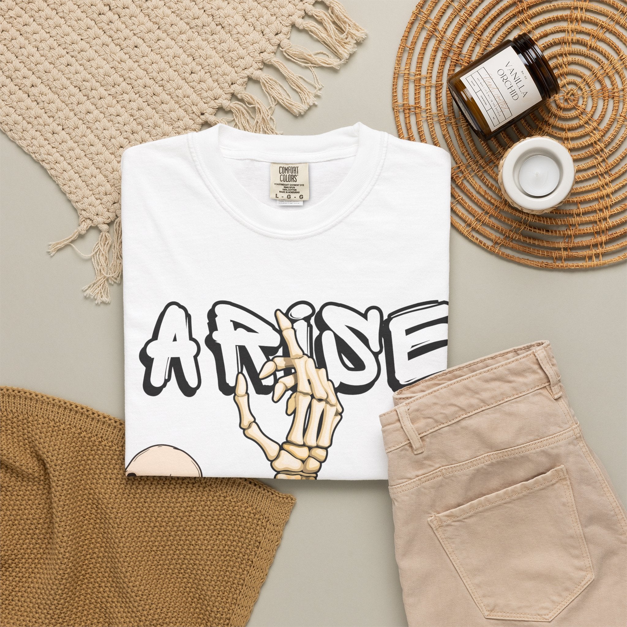 Arise To Success 남녀공용 가먼트 다잉 티셔츠