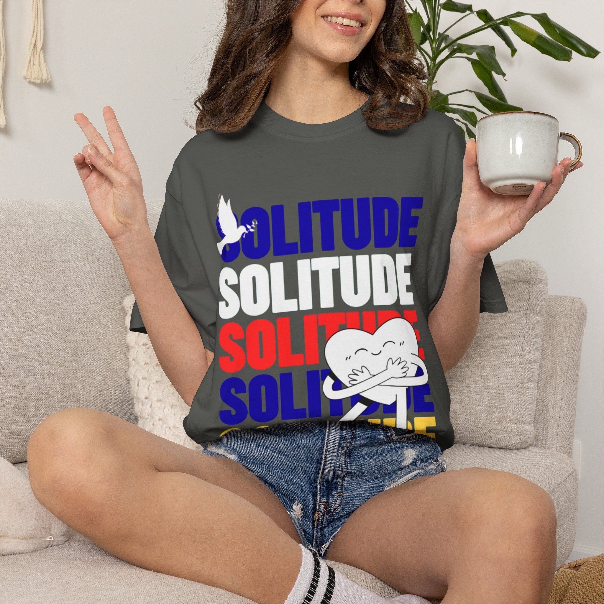 تي شيرت Solitude للجنسين مصبوغ بالكامل