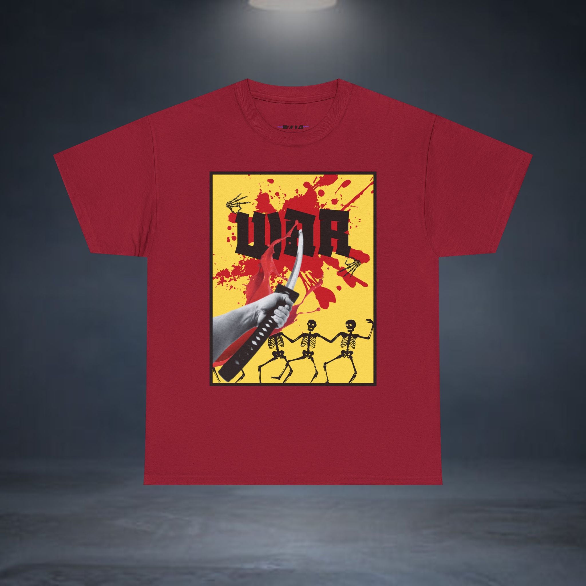 WAR T-Shirt — Retro Protest Graphic Tee ("WAR" Bottle & Skeletons)