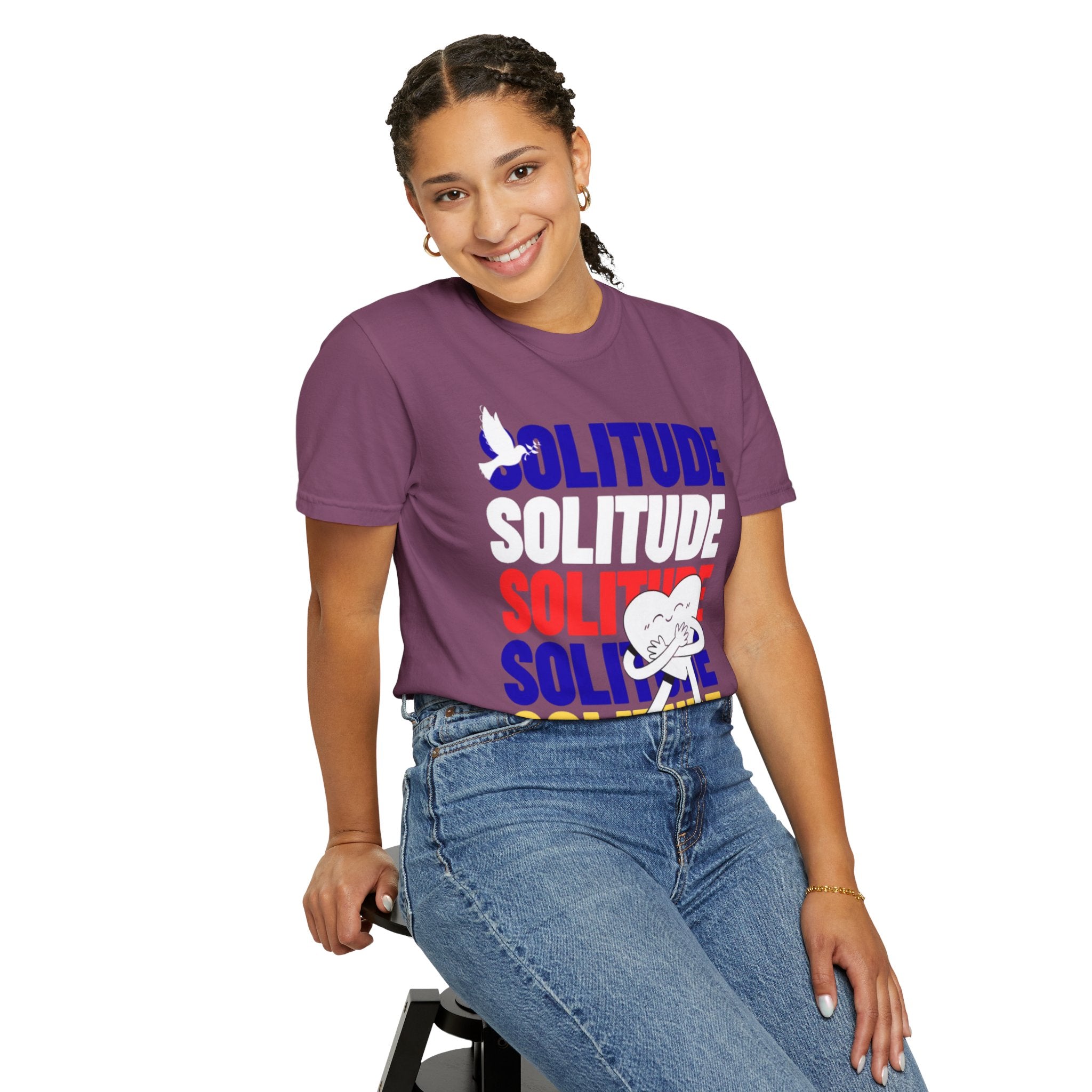 تي شيرت Solitude للجنسين مصبوغ بالكامل