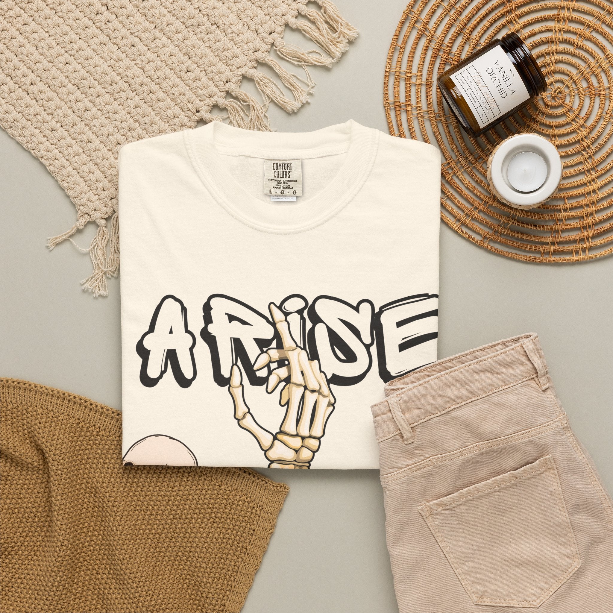Arise To Success 남녀공용 가먼트 다잉 티셔츠