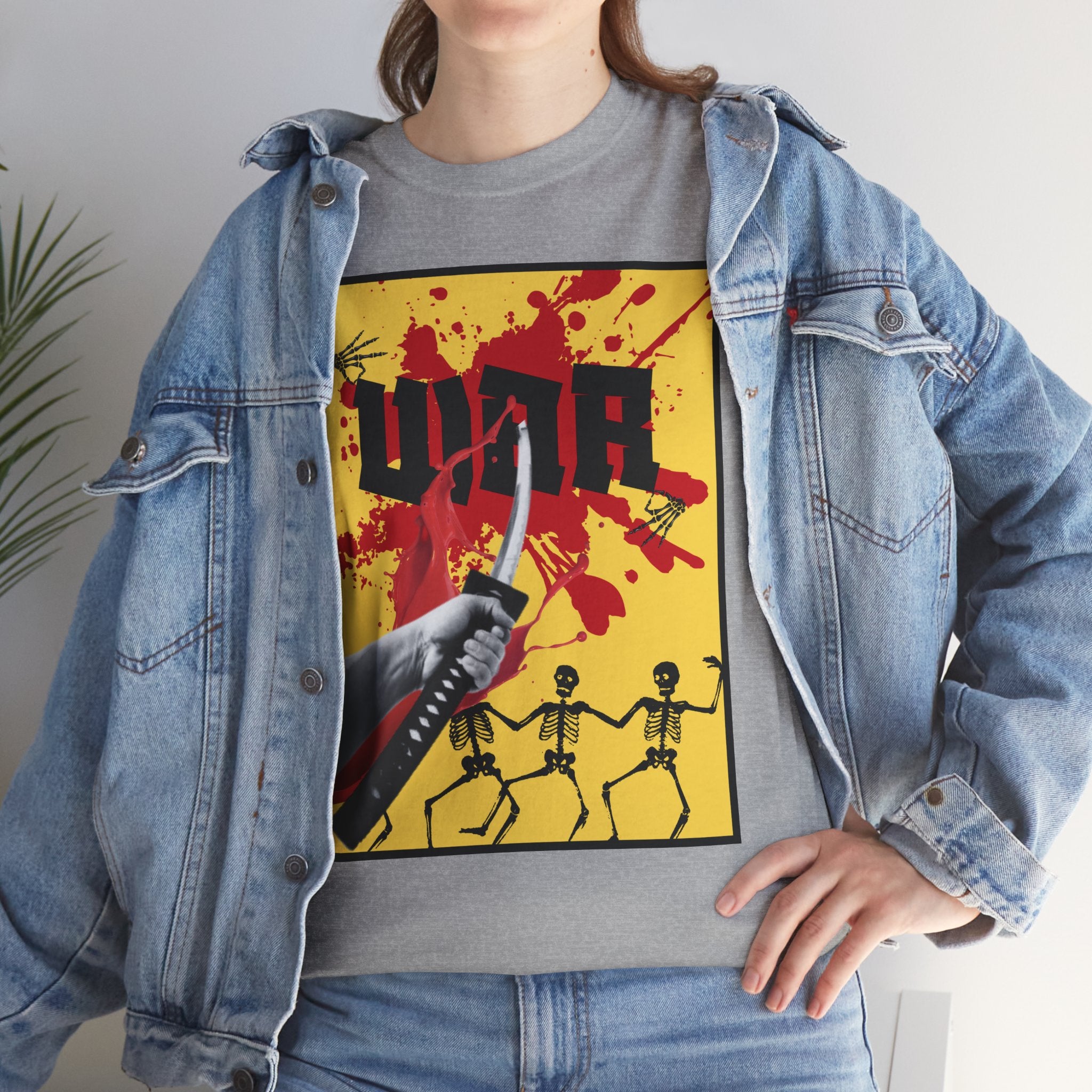 WAR T-Shirt — Retro Protest Graphic Tee ("WAR" Bottle & Skeletons)