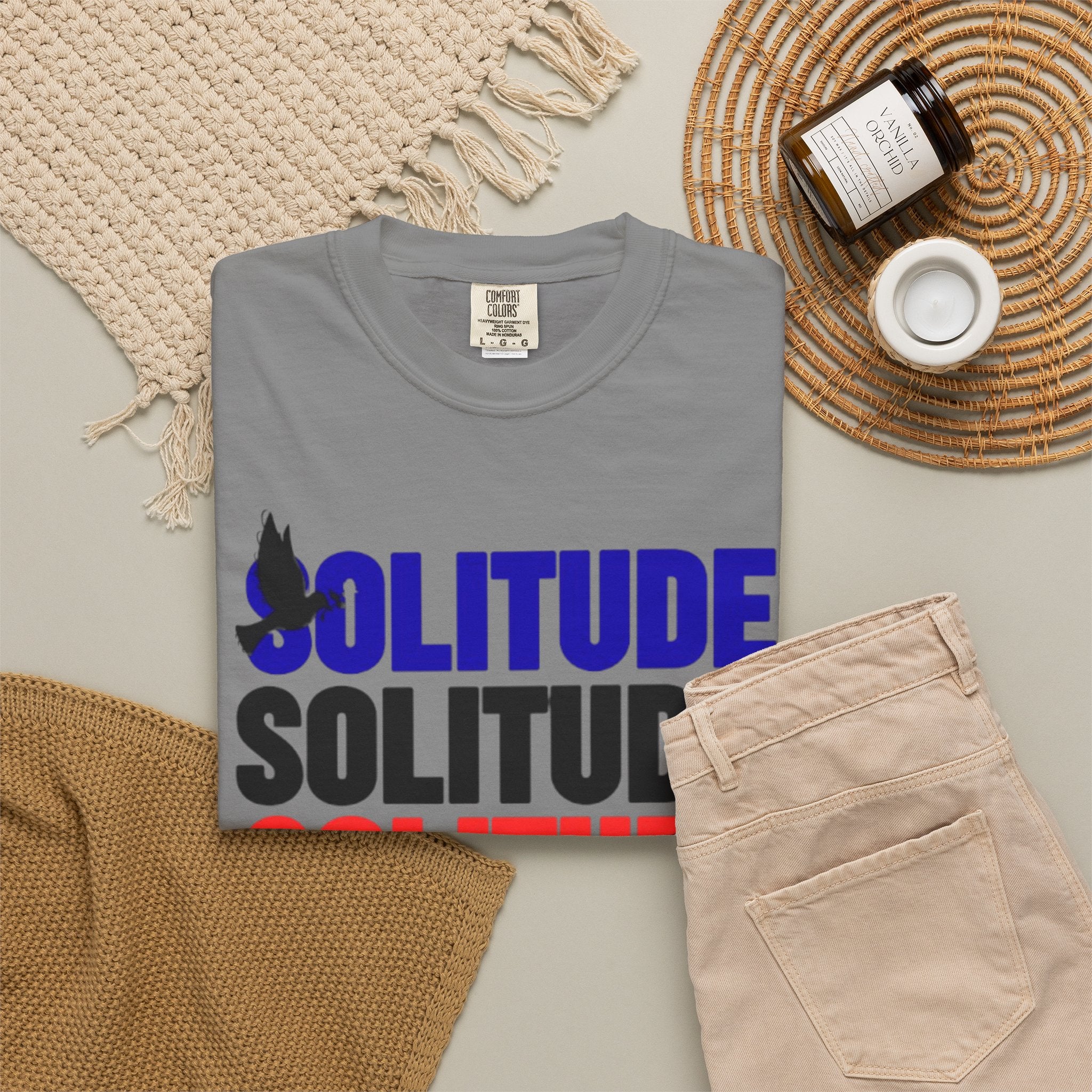 تي شيرت Solitude للجنسين مصبوغ بالكامل