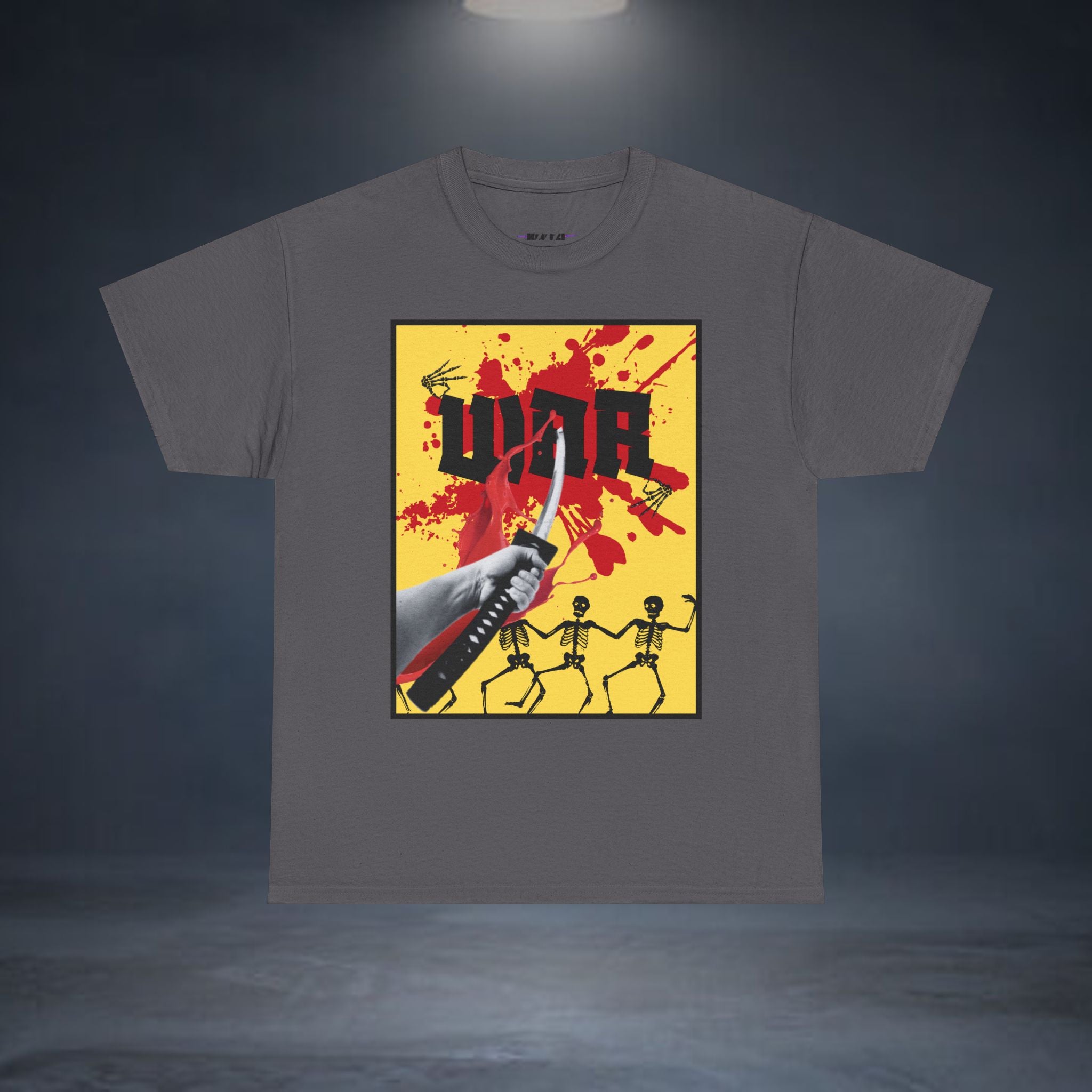 WAR T-Shirt — Retro Protest Graphic Tee ("WAR" Bottle & Skeletons)