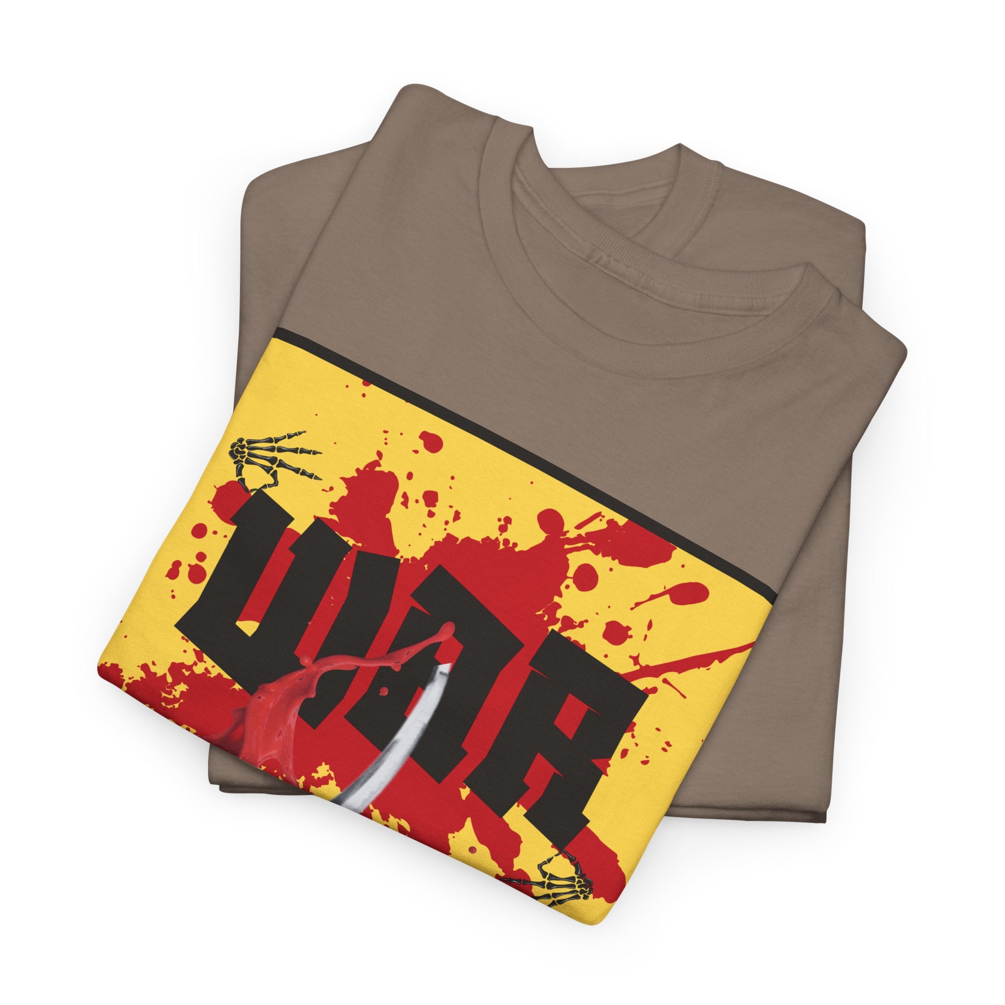 WAR T-Shirt — Retro Protest Graphic Tee ("WAR" Bottle & Skeletons)
