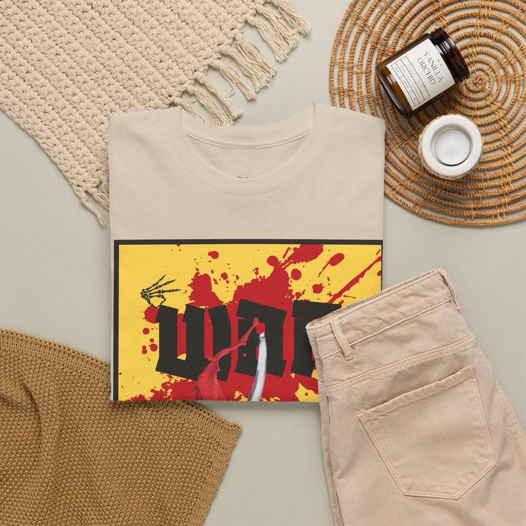 WAR T-Shirt — Retro Protest Graphic Tee ("WAR" Bottle & Skeletons)