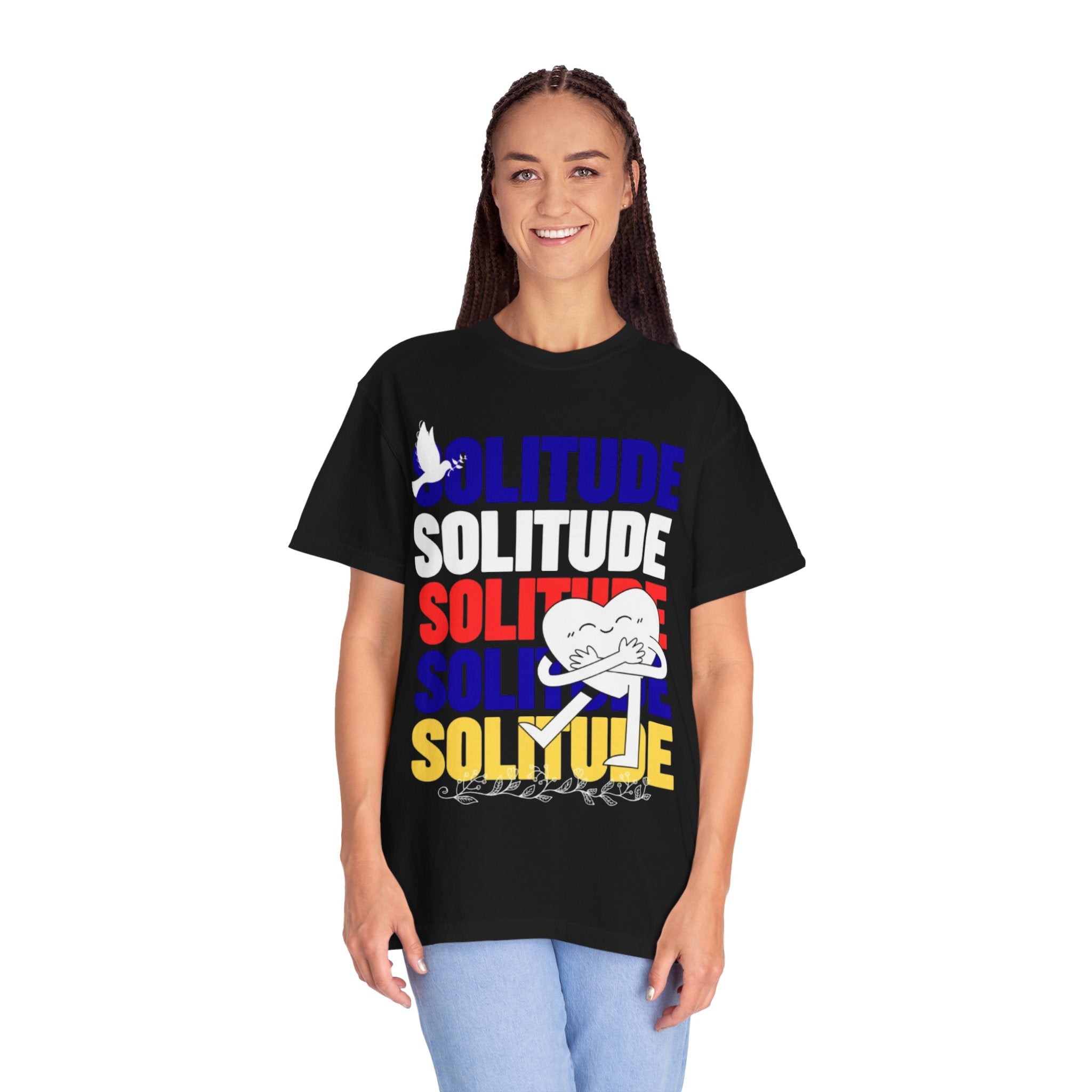 تي شيرت Solitude للجنسين مصبوغ بالكامل