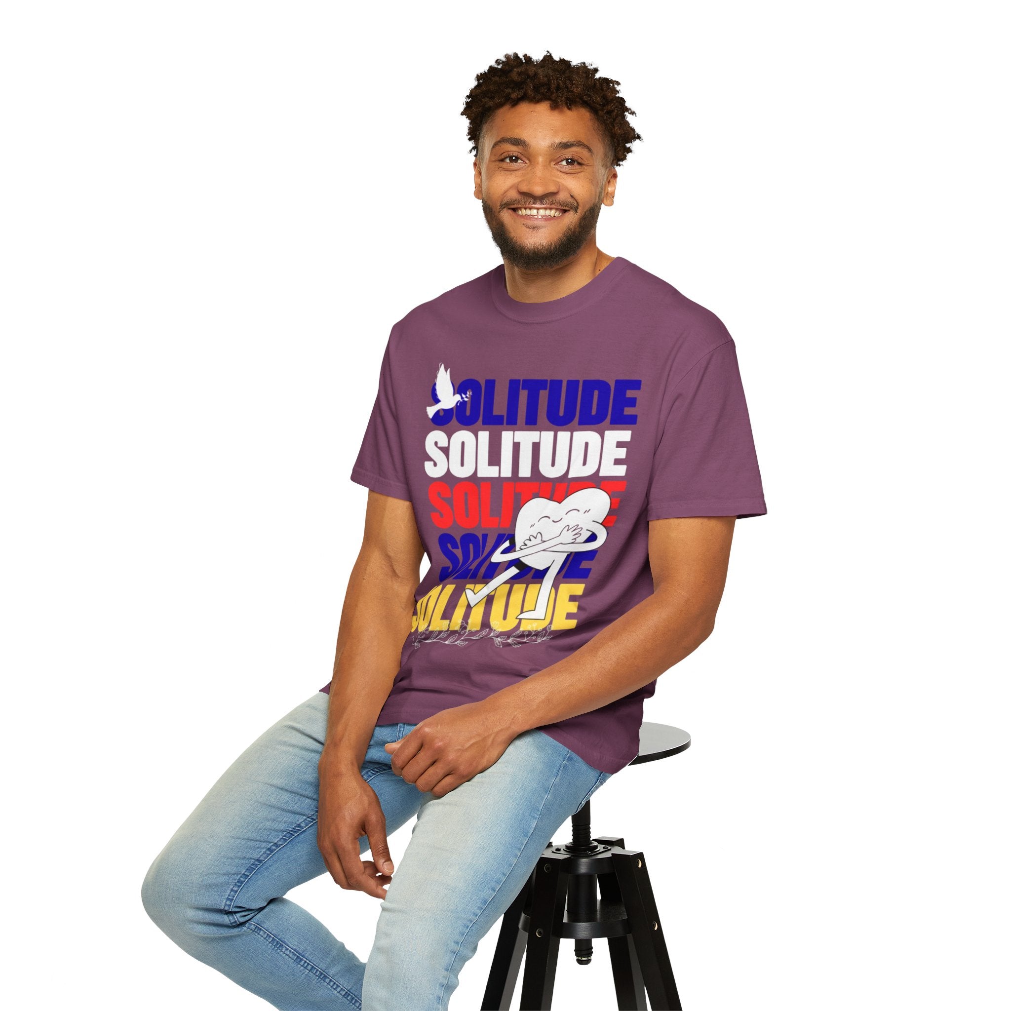 تي شيرت Solitude للجنسين مصبوغ بالكامل